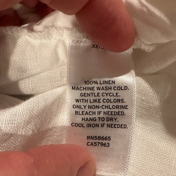 Caslon 100% Linen Drawstring Pants – White – Size S - Picture 3 of 3